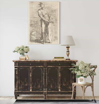 Soldier Holding A Shield  by Salvator Rosa