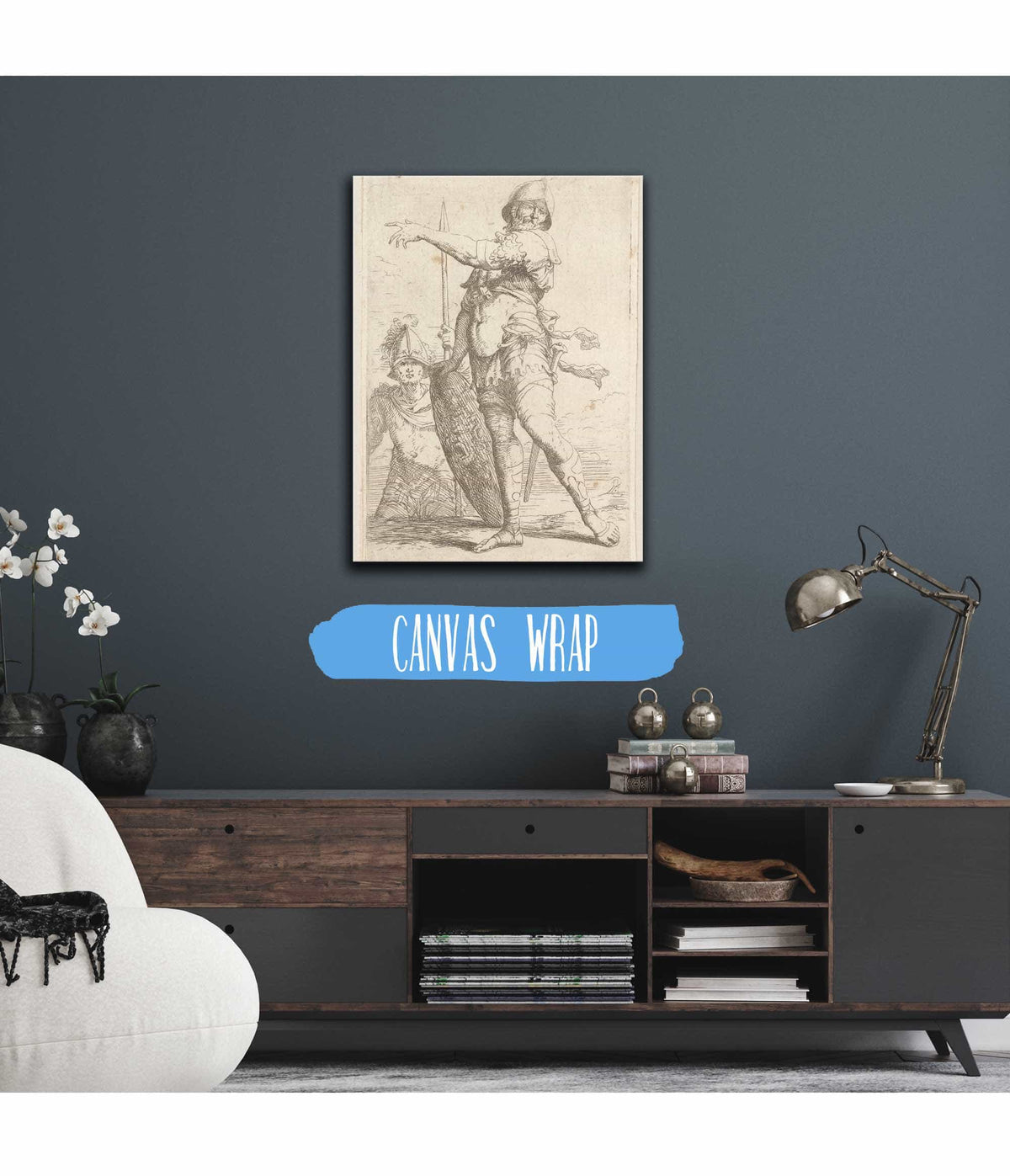 Soldier Holding A Shield With The Head Of Medusa  by Salvator Rosa