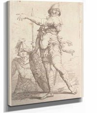 Soldier Holding A Shield With The Head Of Medusa  by Salvator Rosa