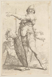 Soldier Holding A Shield With The Head Of Medusa  by Salvator Rosa