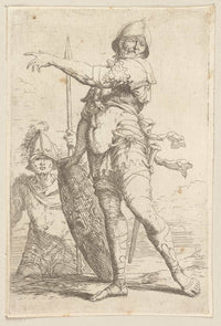 Soldier Holding A Shield With The Head Of Medusa  by Salvator Rosa