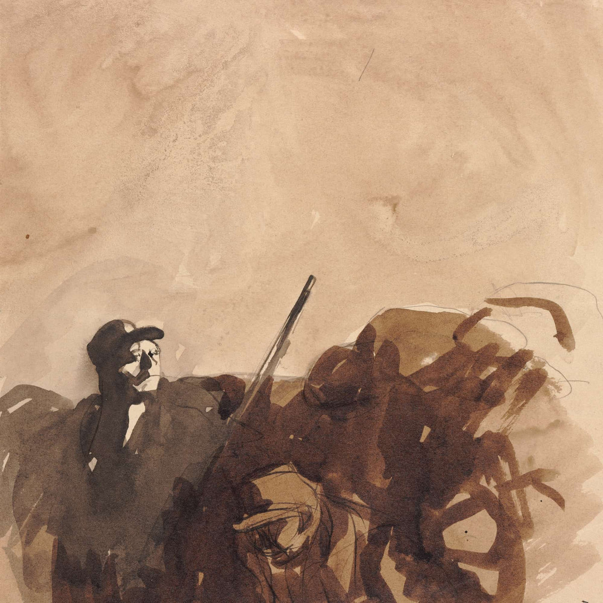 Soldier In A Trench by Jean Louis Forain
