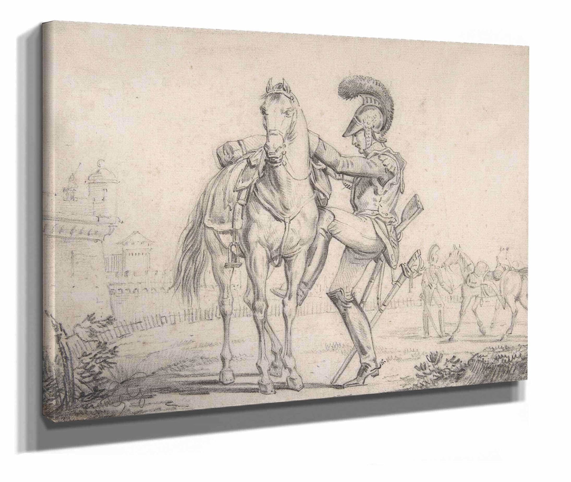 Soldier Mounting A Horse by Theodore Gericault