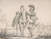 Soldier Mounting A Horse by Theodore Gericault