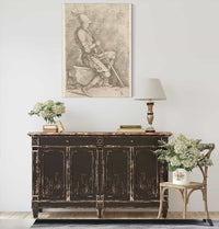 Soldier Seated In A Helmet Holding A Cane  by Salvator Rosa