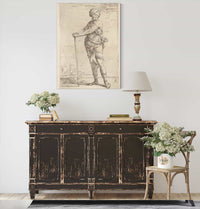 Soldier Standing Holding A Pike With Both Hands  by Salvator Rosa