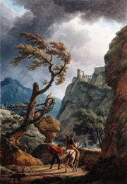 Soldiers In A Mountain Gorge With A Storm by Claude Joseph Vernet