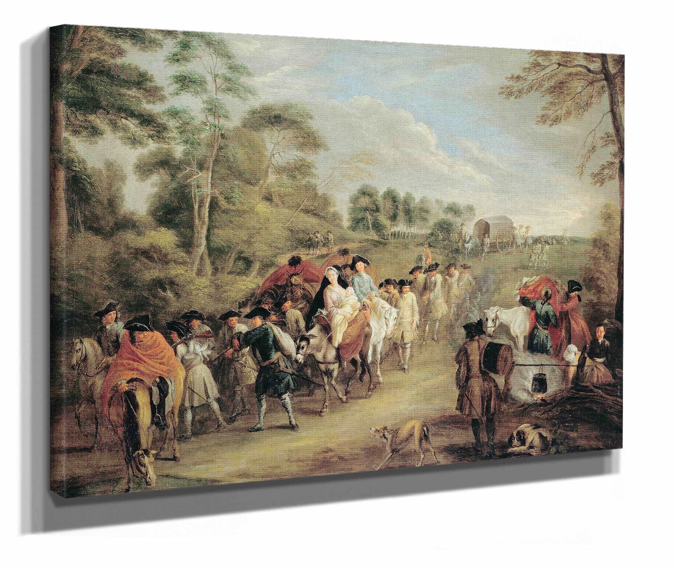Soldiers On The March by Jean Antoine Watteau
