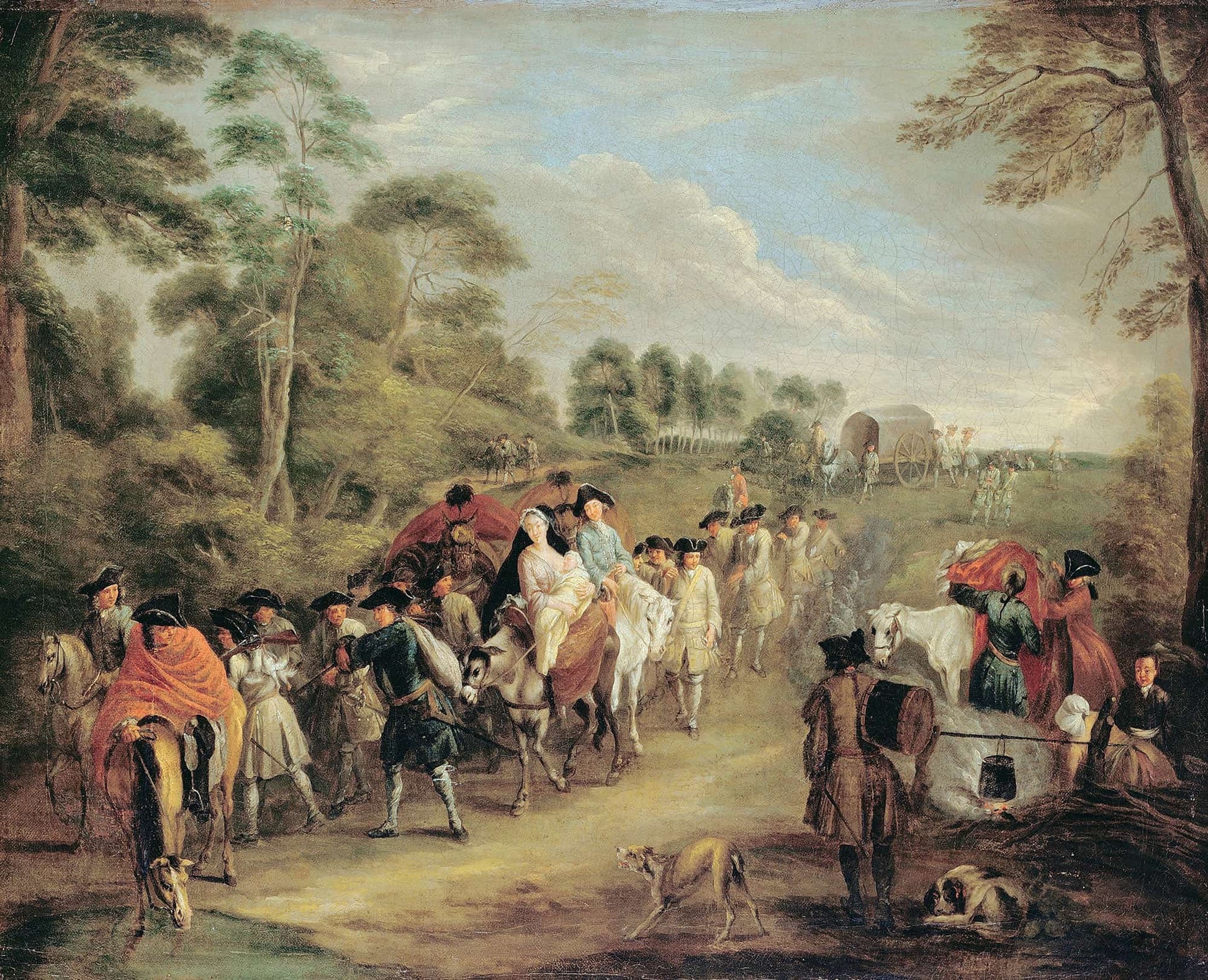 Soldiers On The March by Jean Antoine Watteau