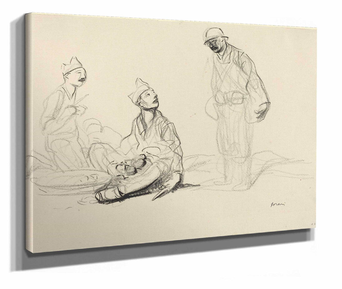 Soldiers Preparing A Meal by Jean Louis Forain