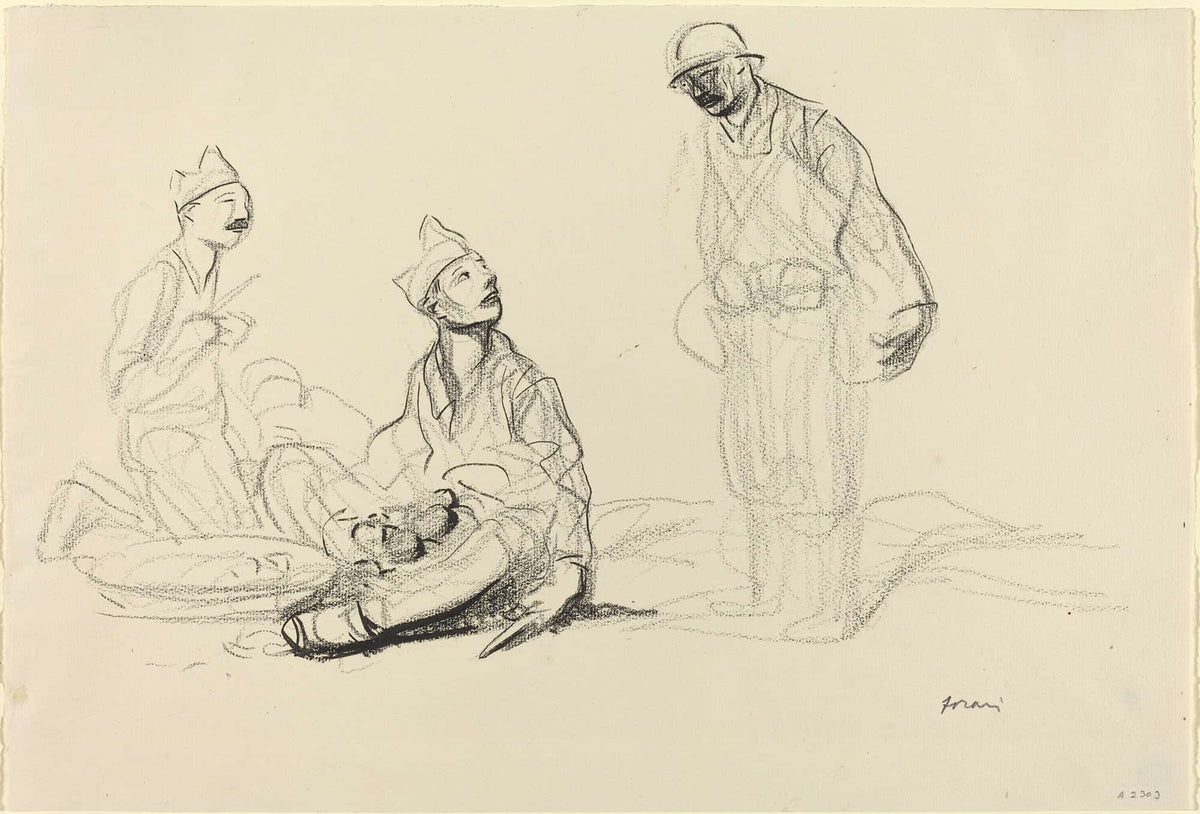 Soldiers Preparing A Meal by Jean Louis Forain