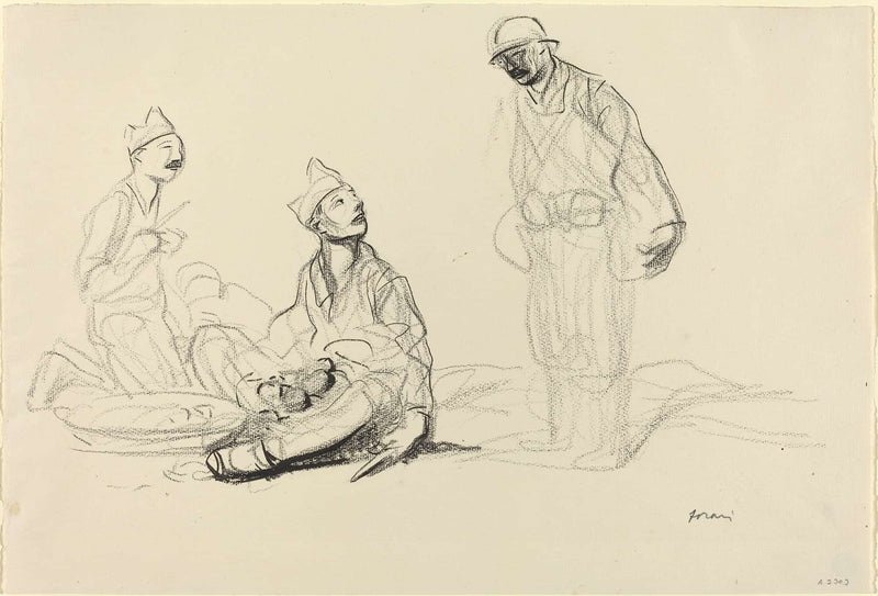 Soldiers Preparing A Meal by Jean Louis Forain