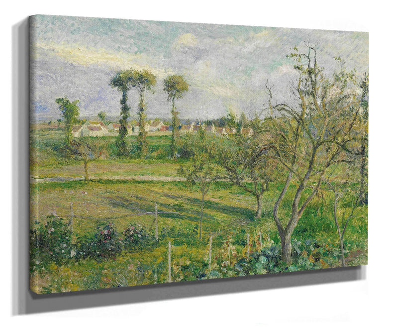 Soleil Couchant Au Valhermeil Auvers Sur Oise by Camille Pissarro
