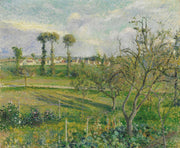 Soleil Couchant Au Valhermeil Auvers Sur Oise by Camille Pissarro