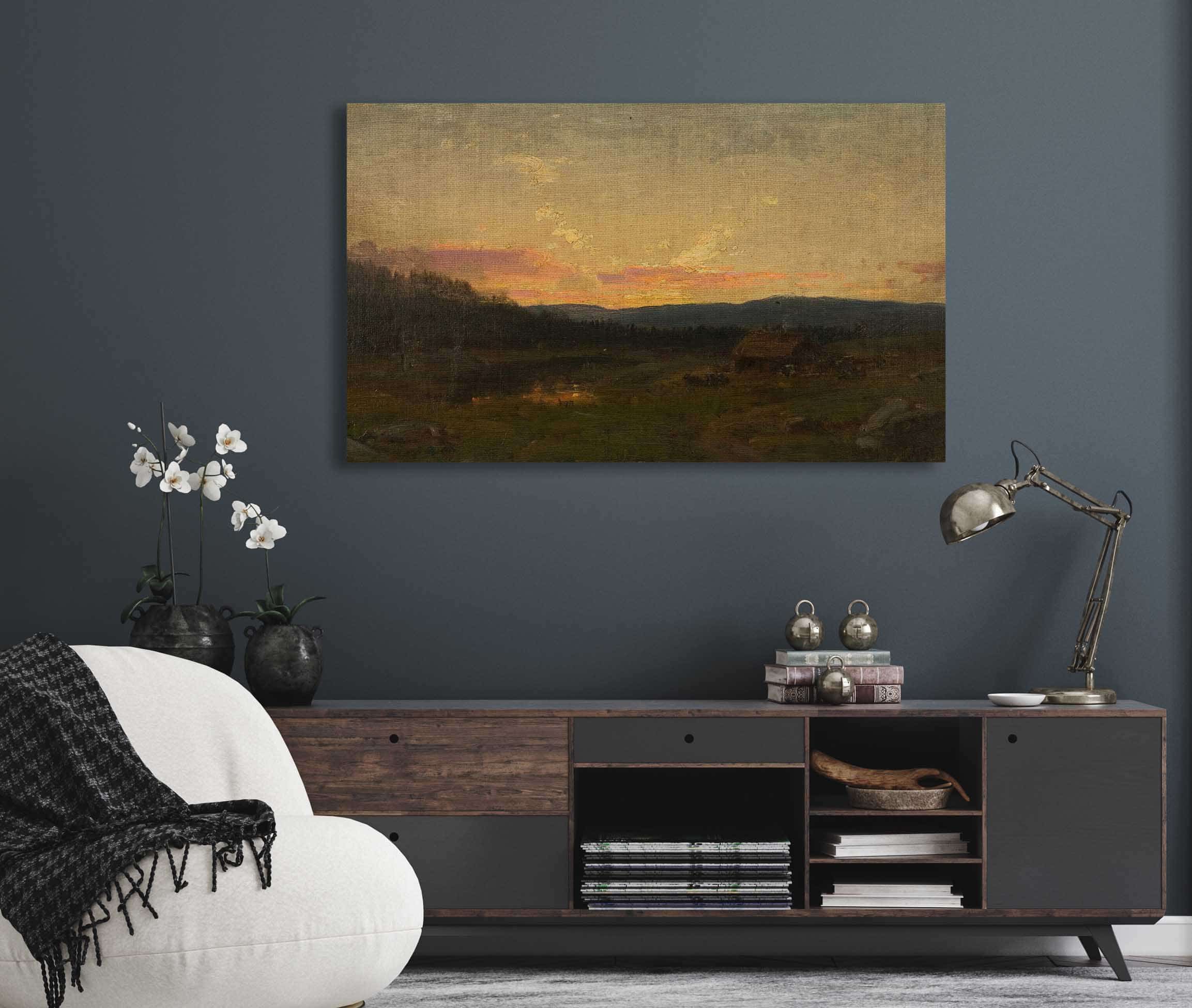 Solnedgang Ved Seteren by Amaldus Nielsen