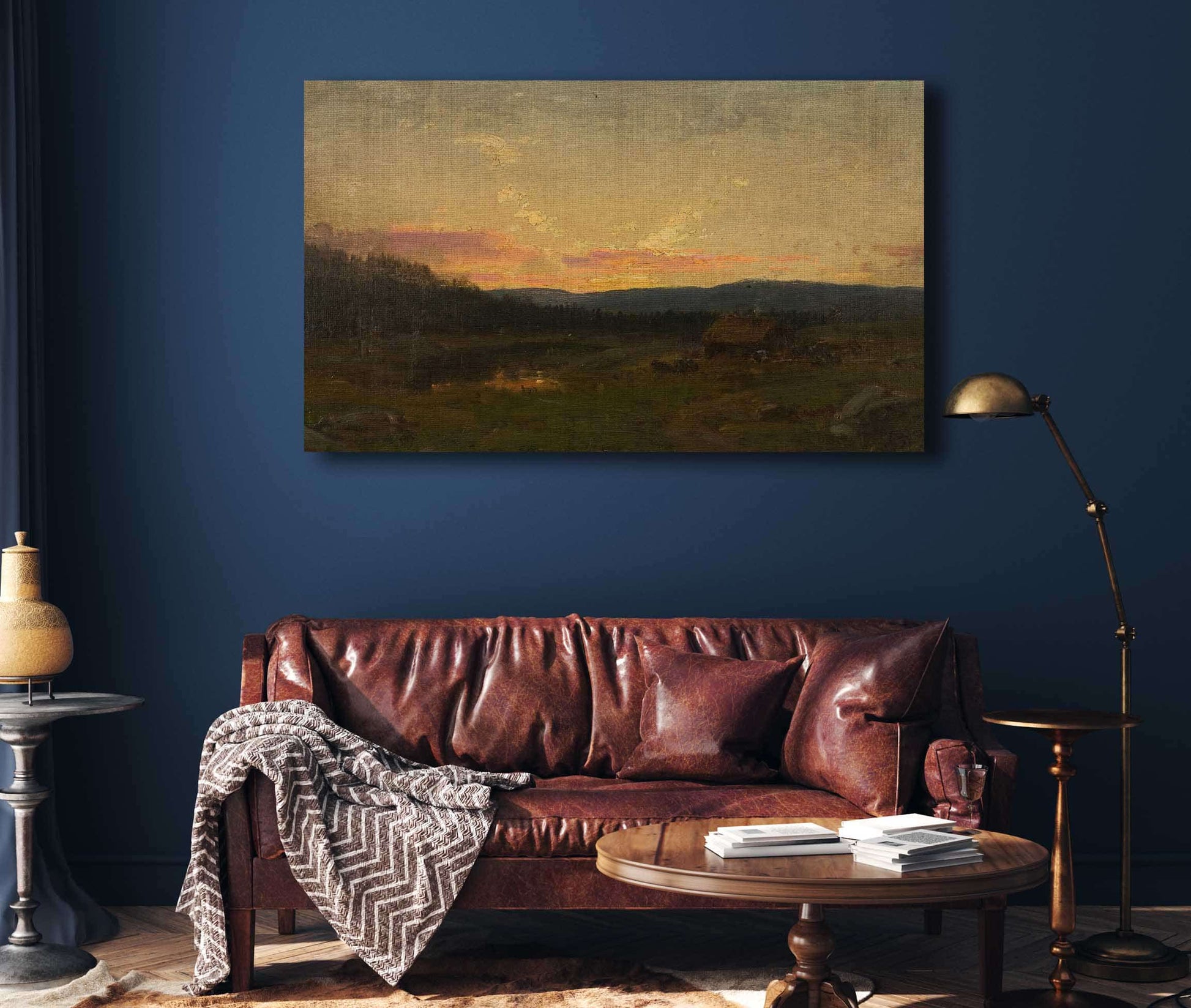 Solnedgang Ved Seteren by Amaldus Nielsen
