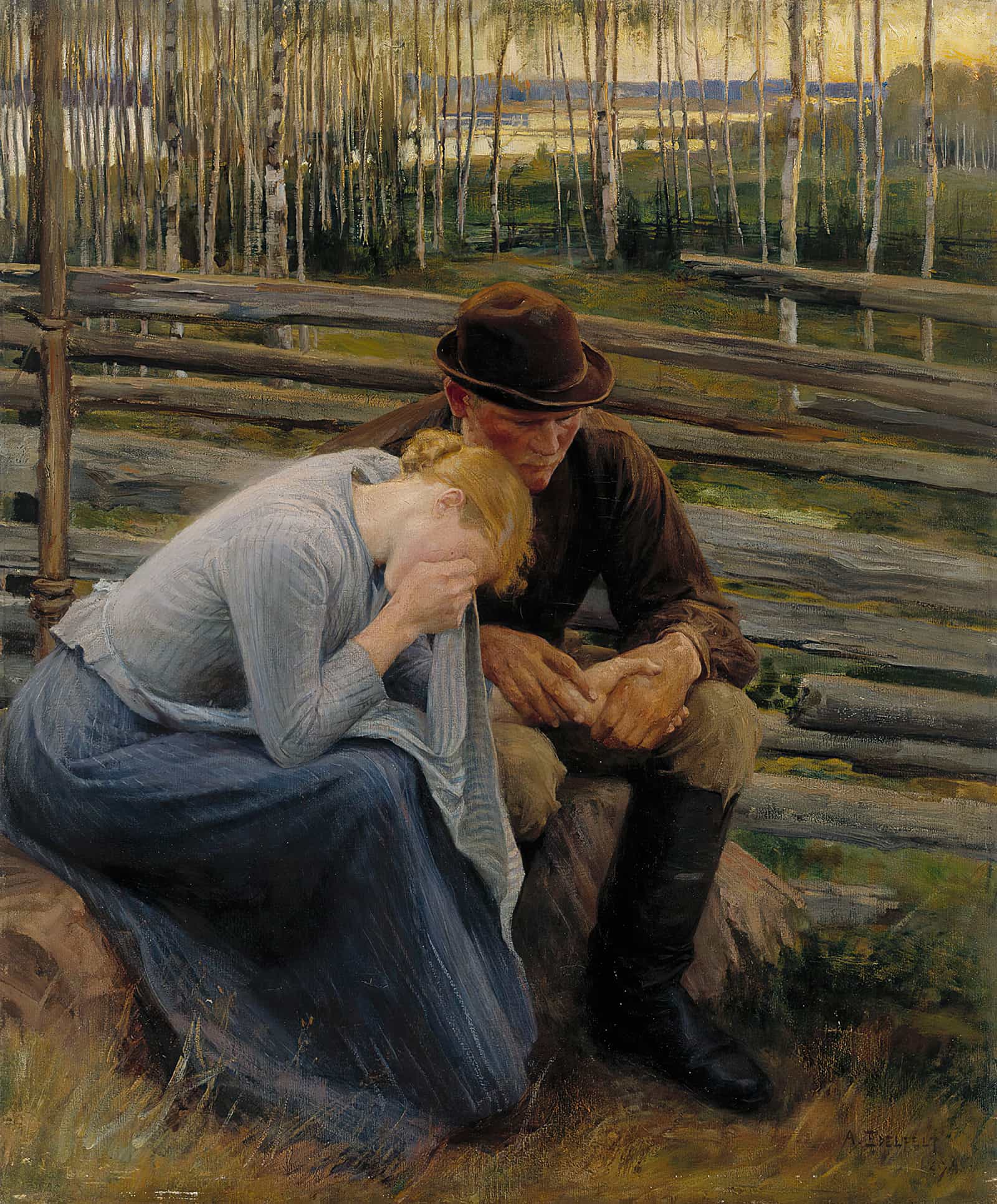 Sorrow Variation Of The Illustration For The Poem At The Fair Of Vernamo by Albert Edelfelt