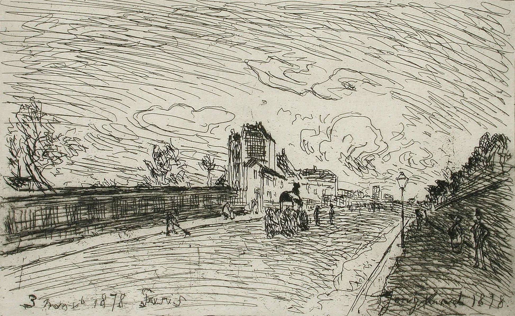 Sortie De La Maison Cochin by Johan Barthold Jongkind