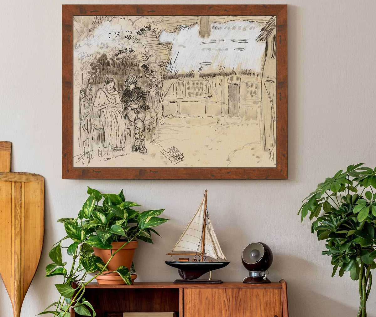 Sous La Tonnelle Study For Daphnis And Chloe by Camille Pissarro