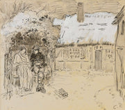 Sous La Tonnelle Study For Daphnis And Chloe by Camille Pissarro