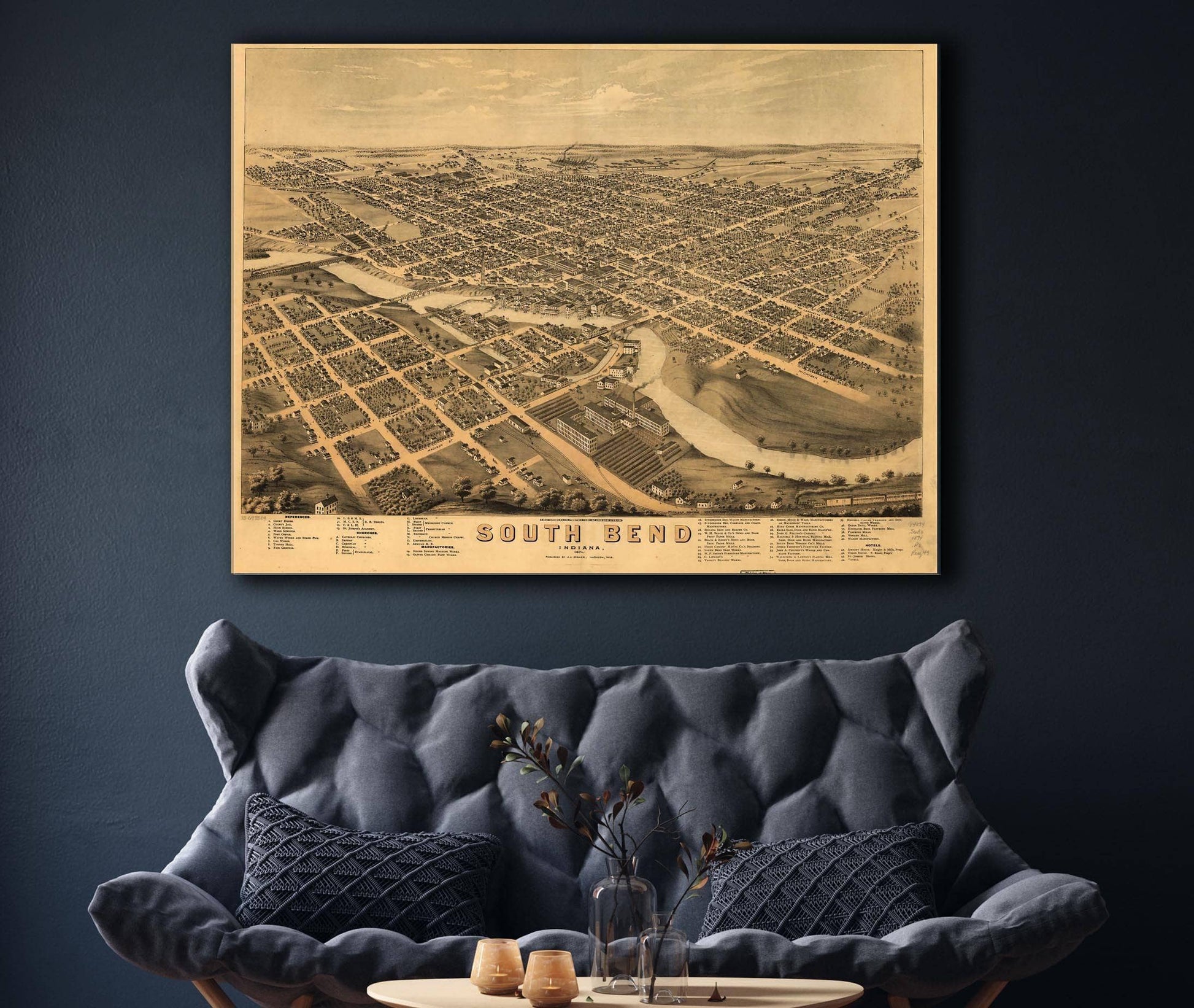 South Bend Indiana 1874 State of Indiana