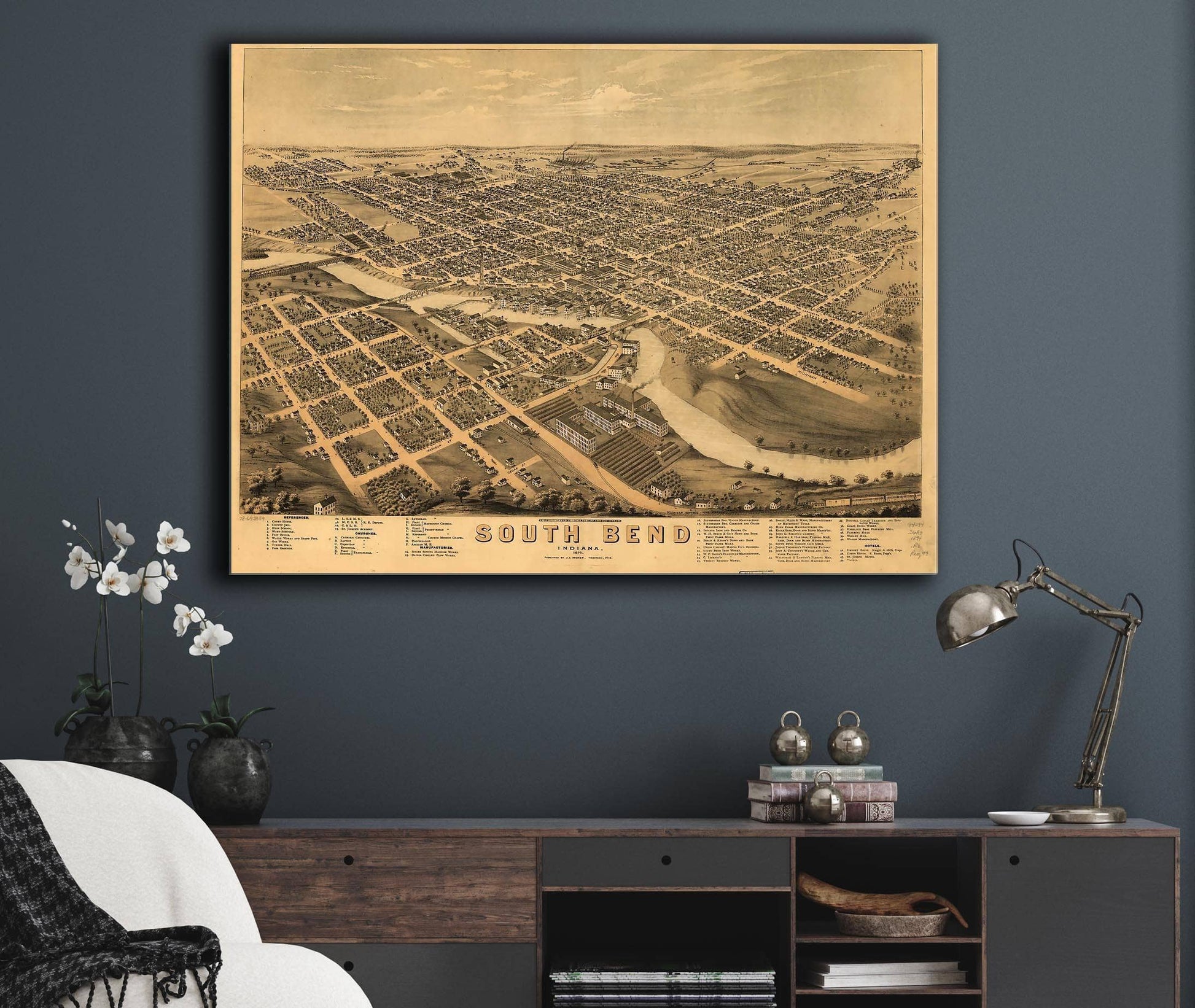 South Bend Indiana 1874 State of Indiana