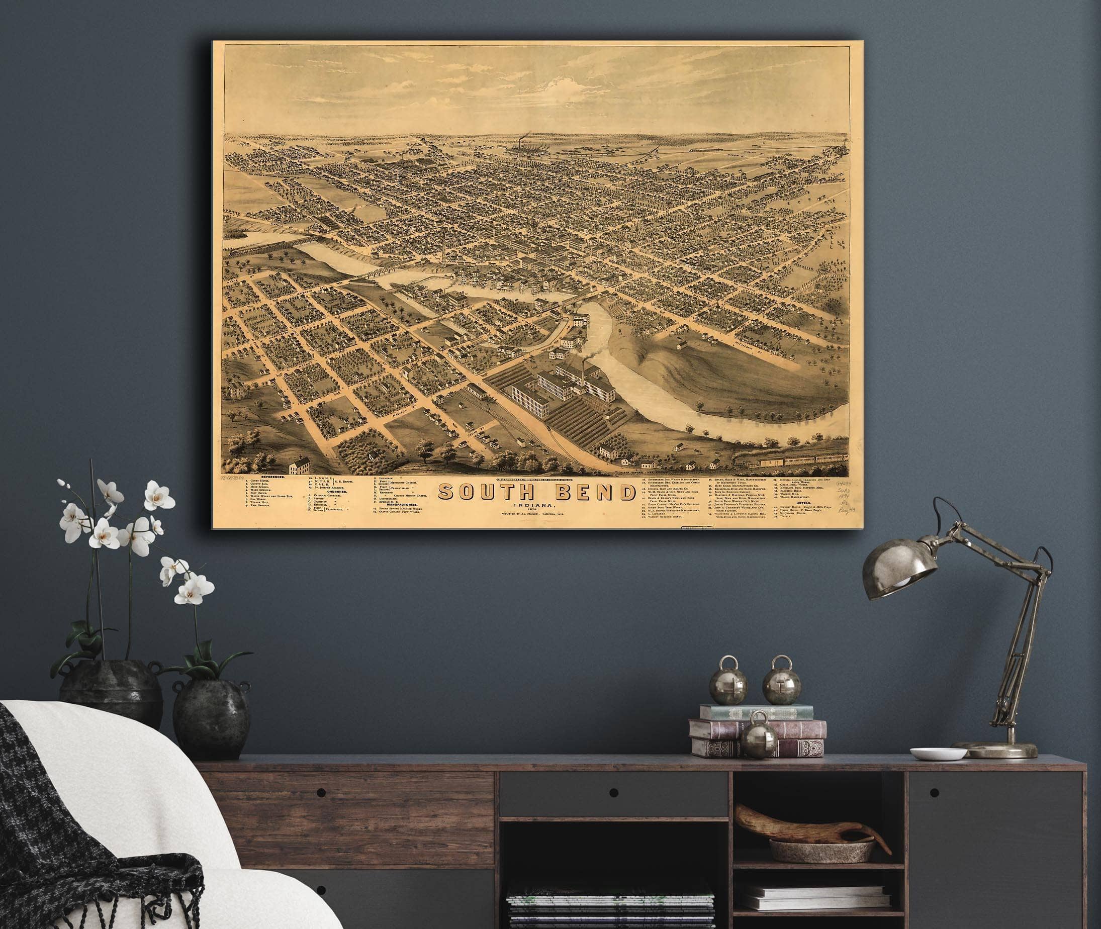 South Bend Indiana 1874 State of Indiana