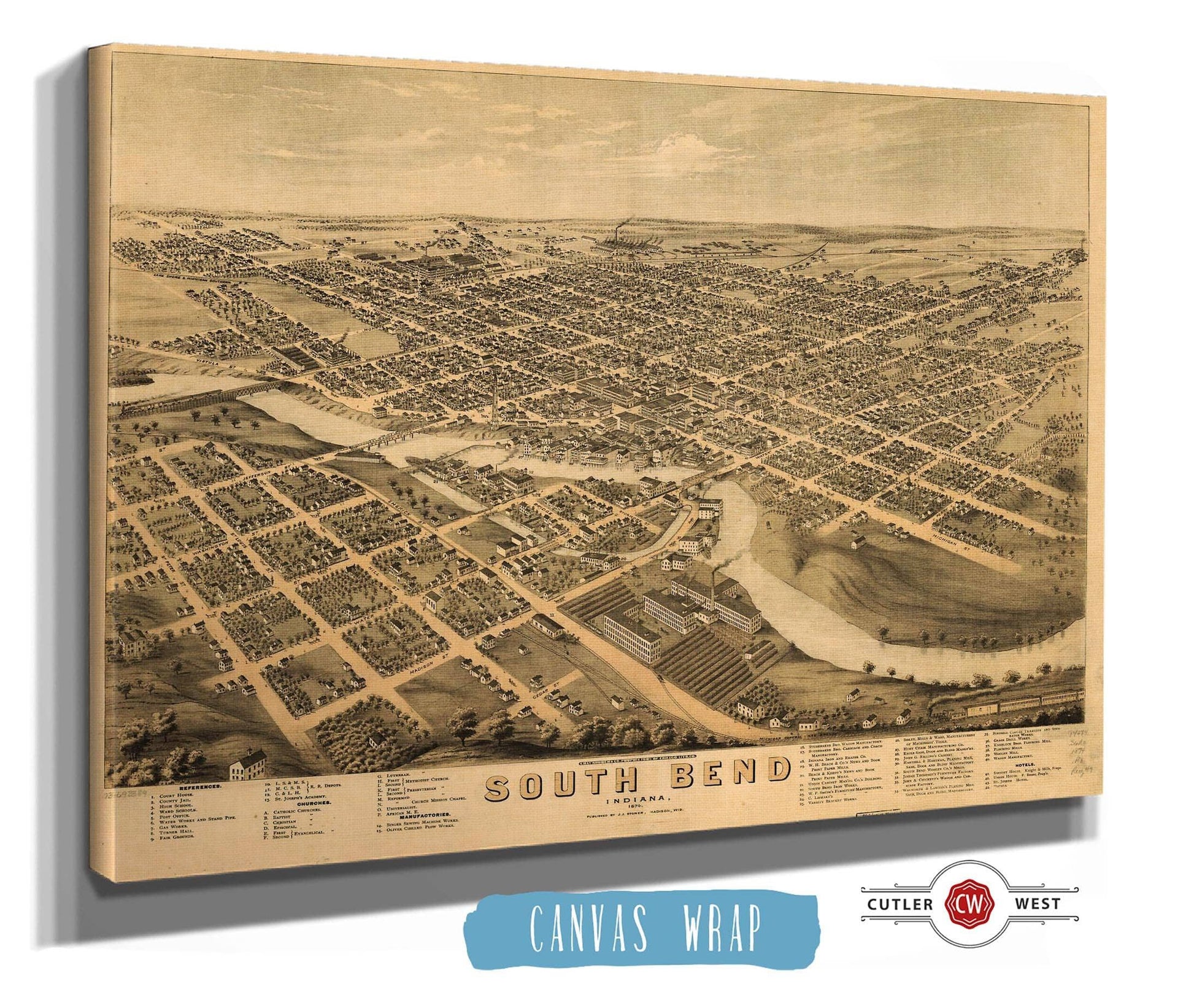 South Bend Indiana 1874 State of Indiana