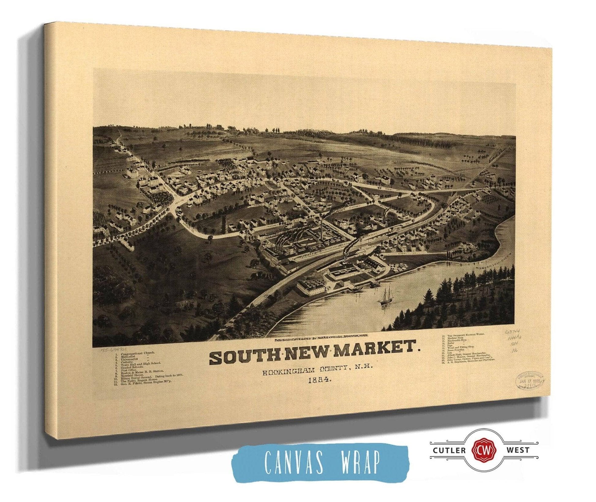 South New Market Rockingham County Nh 1884 State of New Hampshire