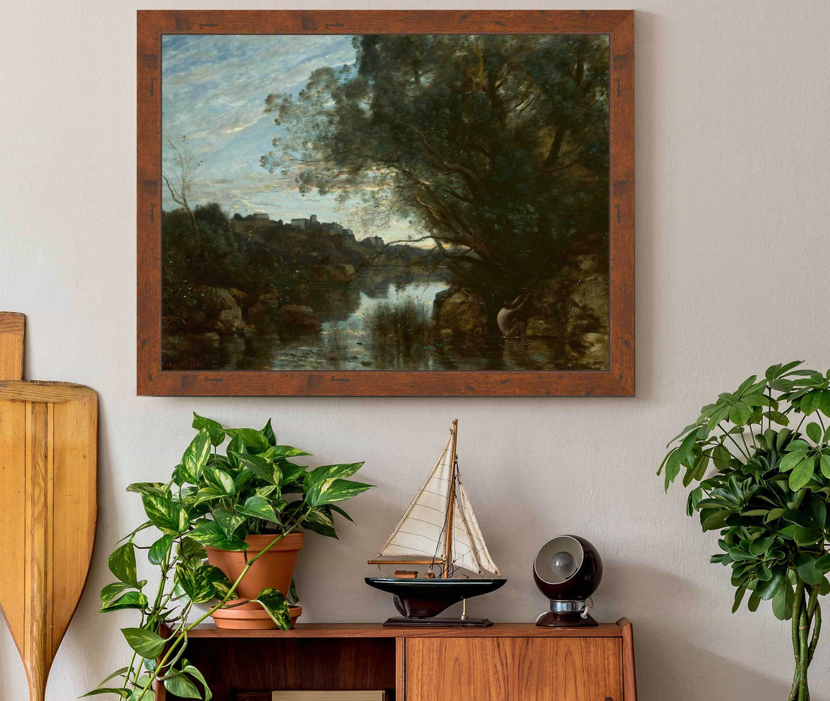 Souvenir Of The Environs Of Lake Nemi by Jean Baptiste Camille Corot