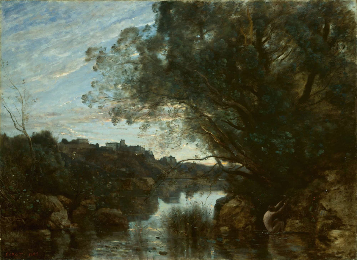 Souvenir Of The Environs Of Lake Nemi by Jean Baptiste Camille Corot