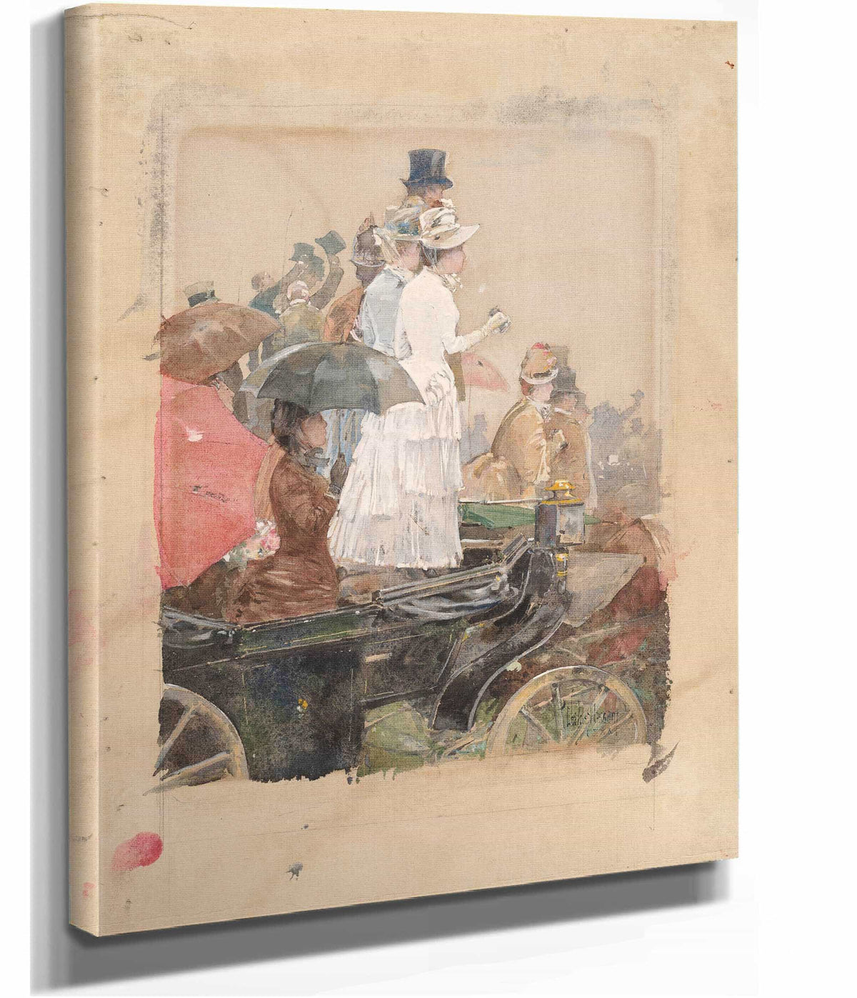 Spectators At The Grand Prix by Childe Hassam