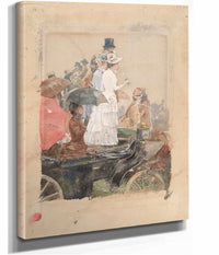 Spectators At The Grand Prix by Childe Hassam