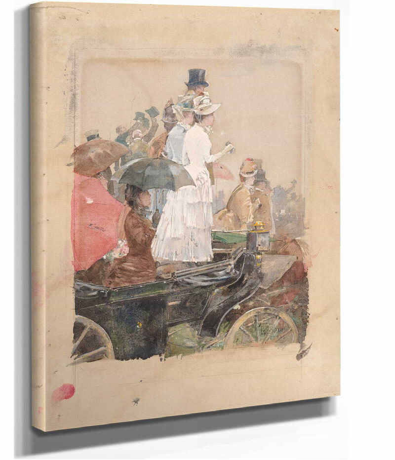 Spectators At The Grand Prix by Childe Hassam