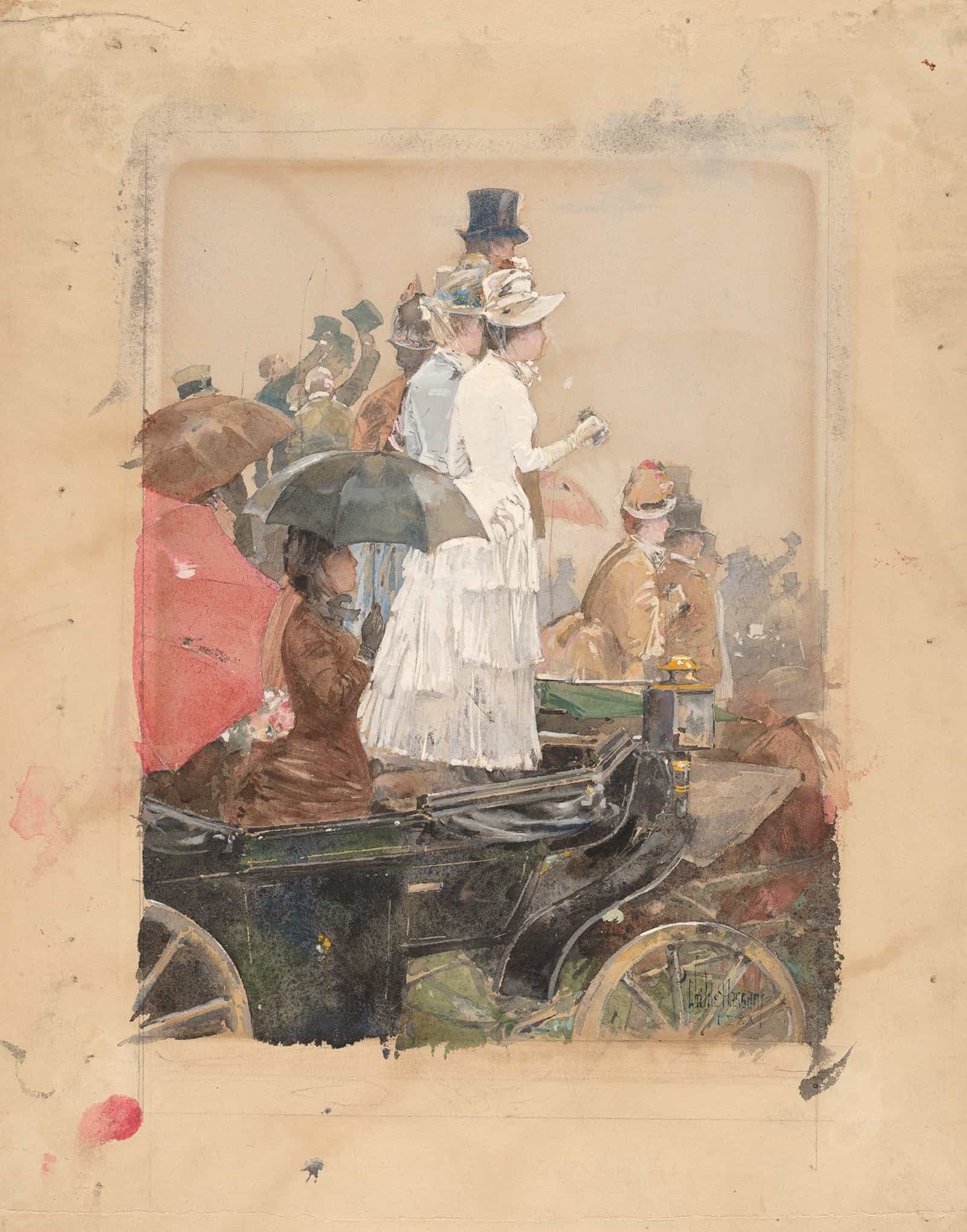 Spectators At The Grand Prix by Childe Hassam