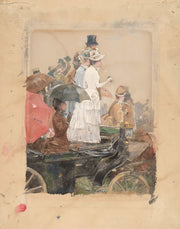 Spectators At The Grand Prix by Childe Hassam