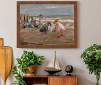 Spielende Kinder Am Strand Children Playing On The Beach by Max Liebermann