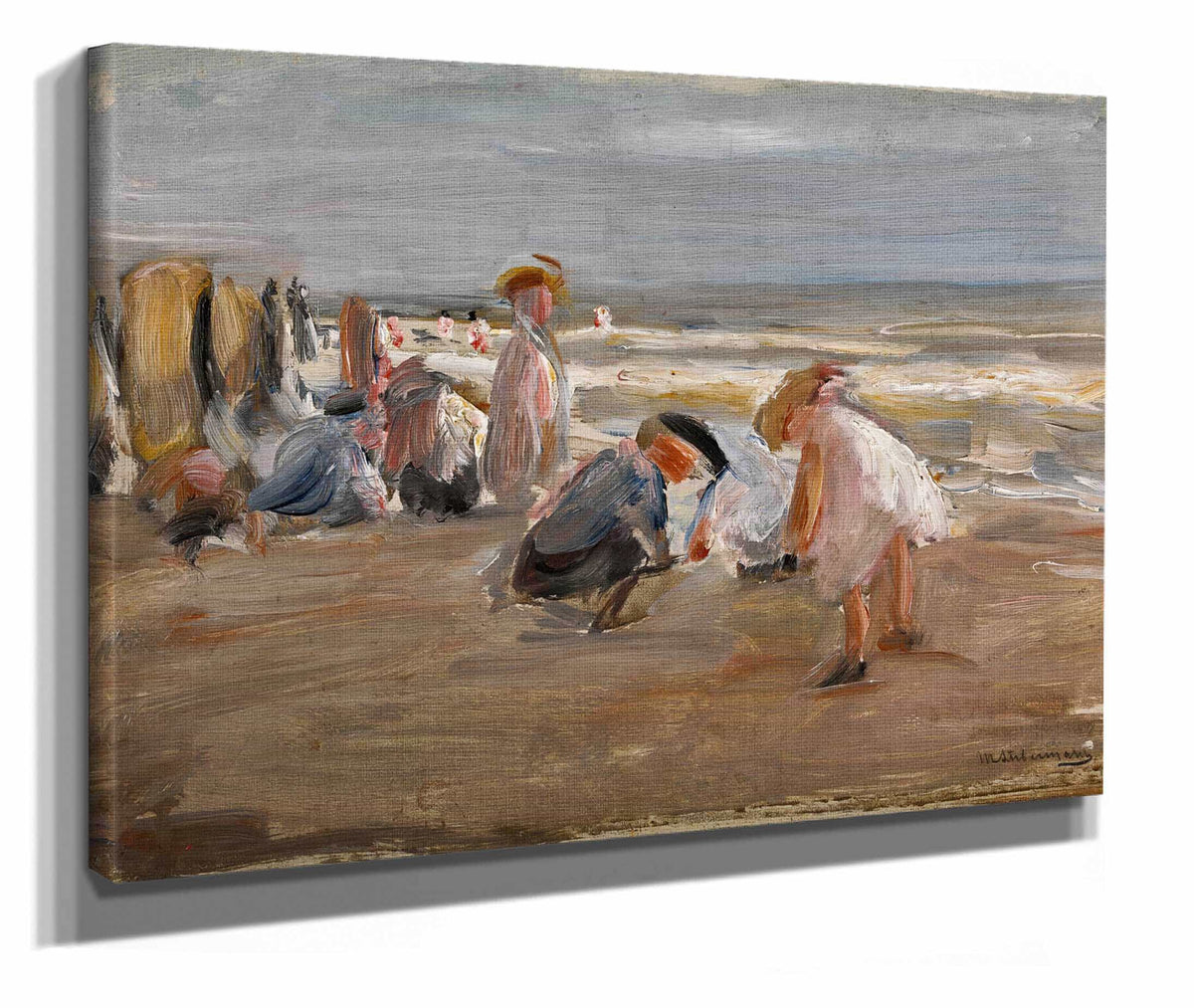 Spielende Kinder Am Strand Children Playing On The Beach by Max Liebermann