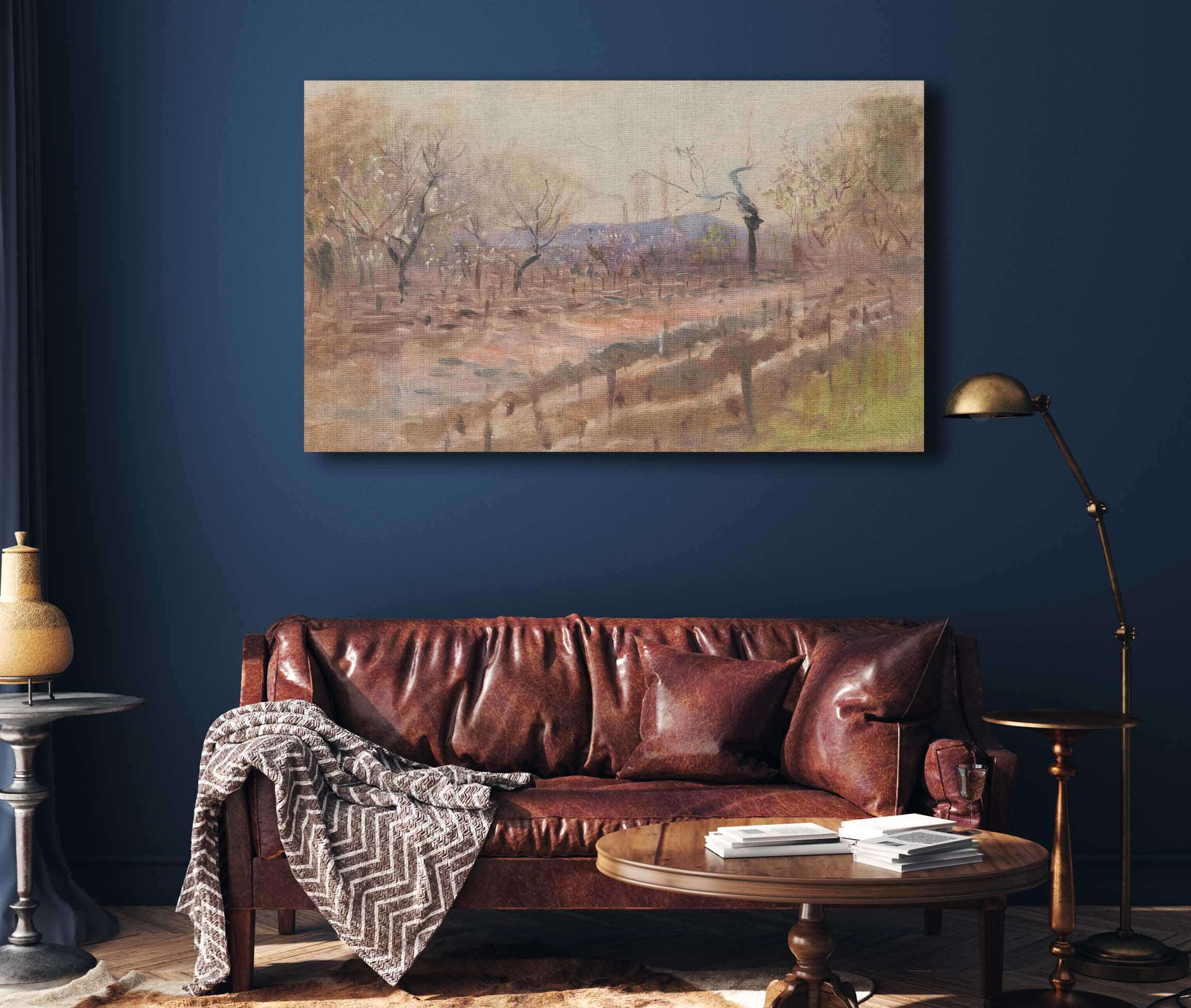 Spring Landscape Spring In An Orchard by Ladislav Mednyanszky