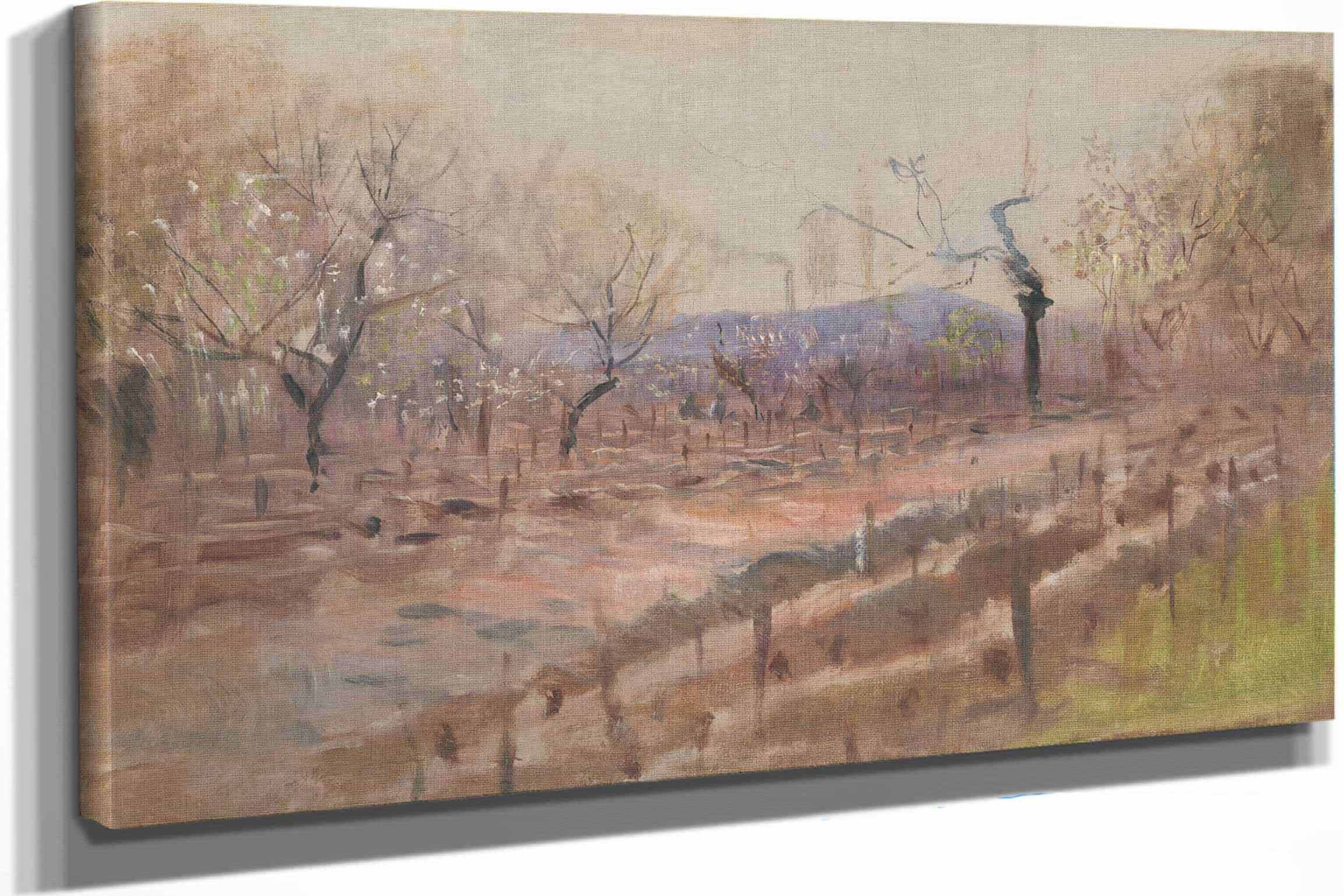 Spring Landscape Spring In An Orchard by Ladislav Mednyanszky