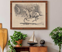 Spurring His Horse In Pursuit by Frederic Remington