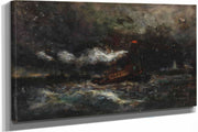 Squall Brenton Light Boat In Storm by Edward Mitchell Bannister