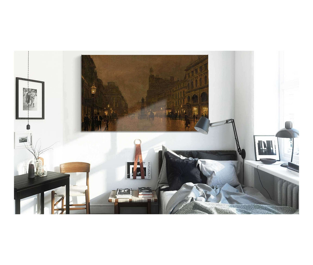 St Annes Square And Exchange Manchester by John Atkinson Grimshaw