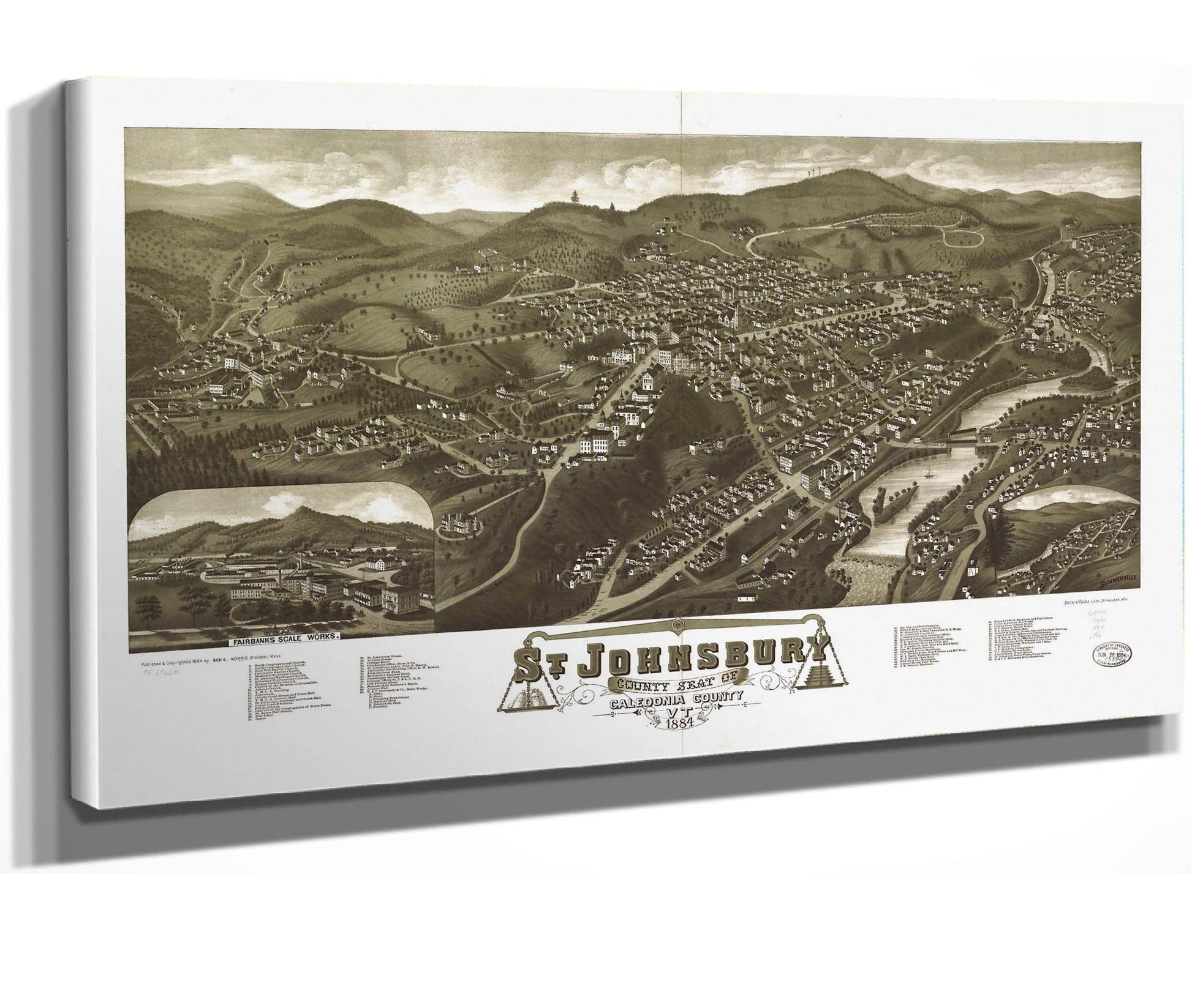 St Johnsbury County Seat Of Caledonia County Vt 1884  State Of Vermont