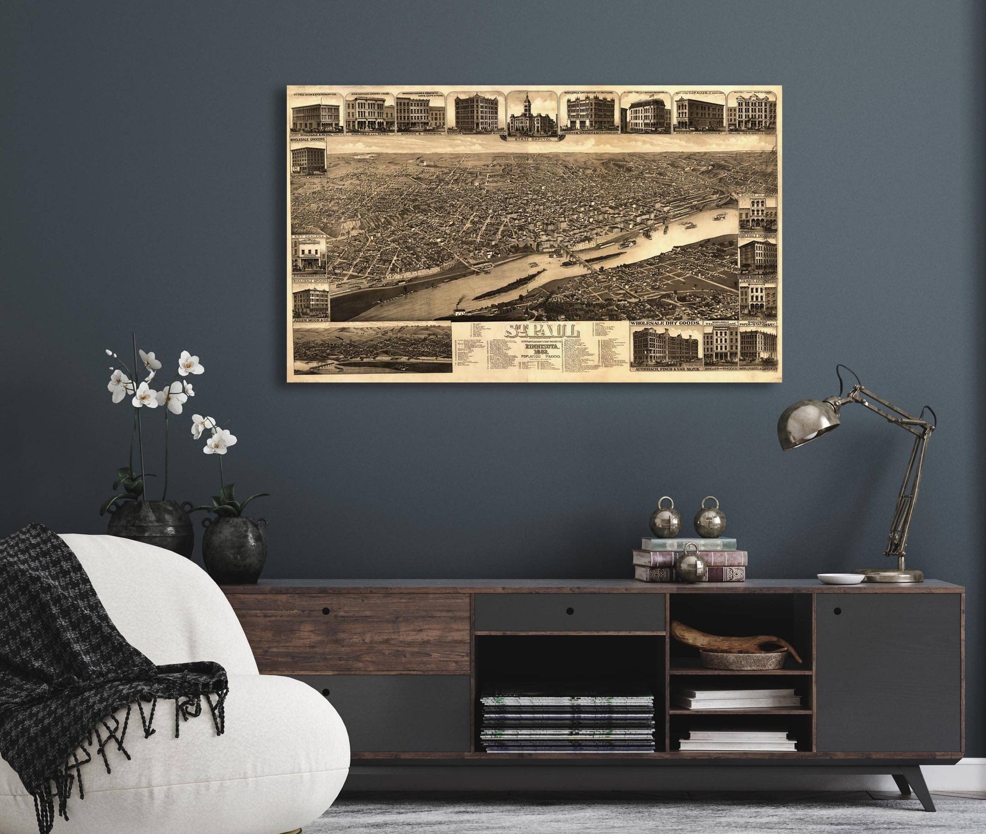St Paul Minnesota 1883  State Capital And County Seat Of Ramsey Co  State Of Minnesota