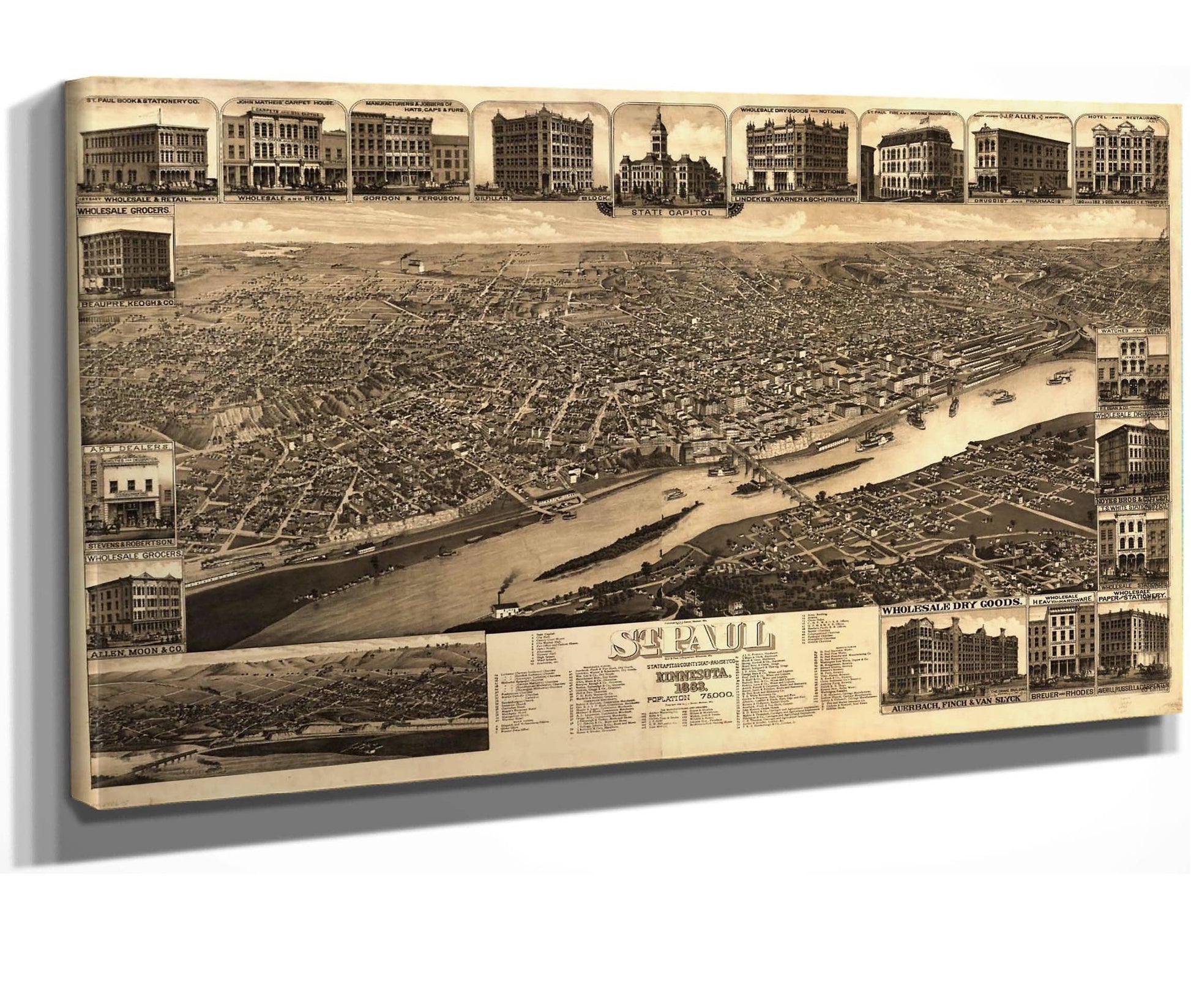 St Paul Minnesota 1883  State Capital And County Seat Of Ramsey Co  State Of Minnesota