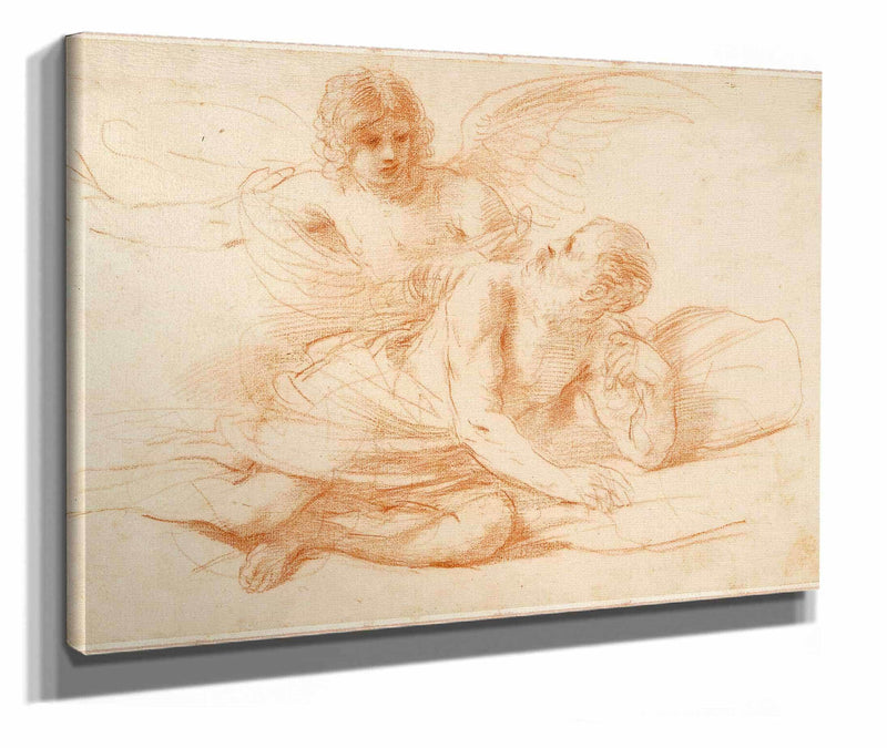 St Peter And The Angel Early S by Guercino