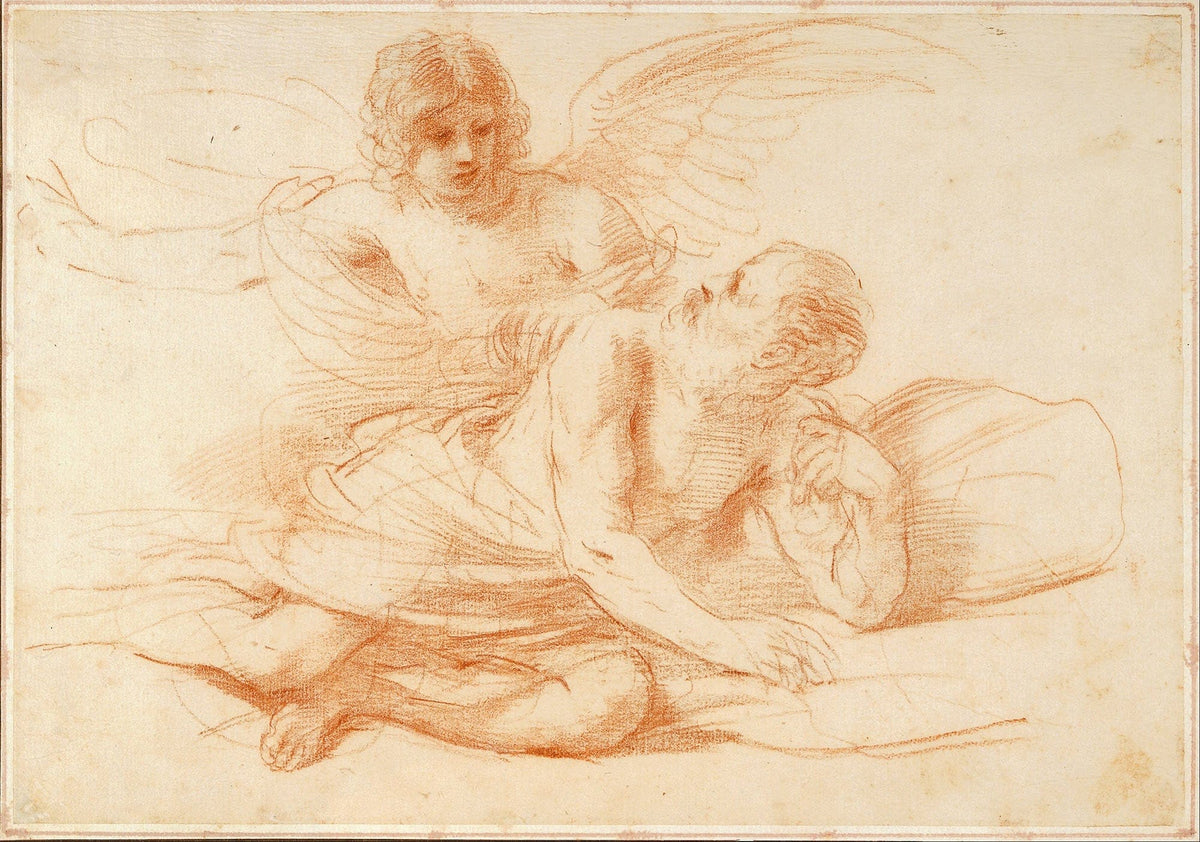St Peter And The Angel Early S by Guercino