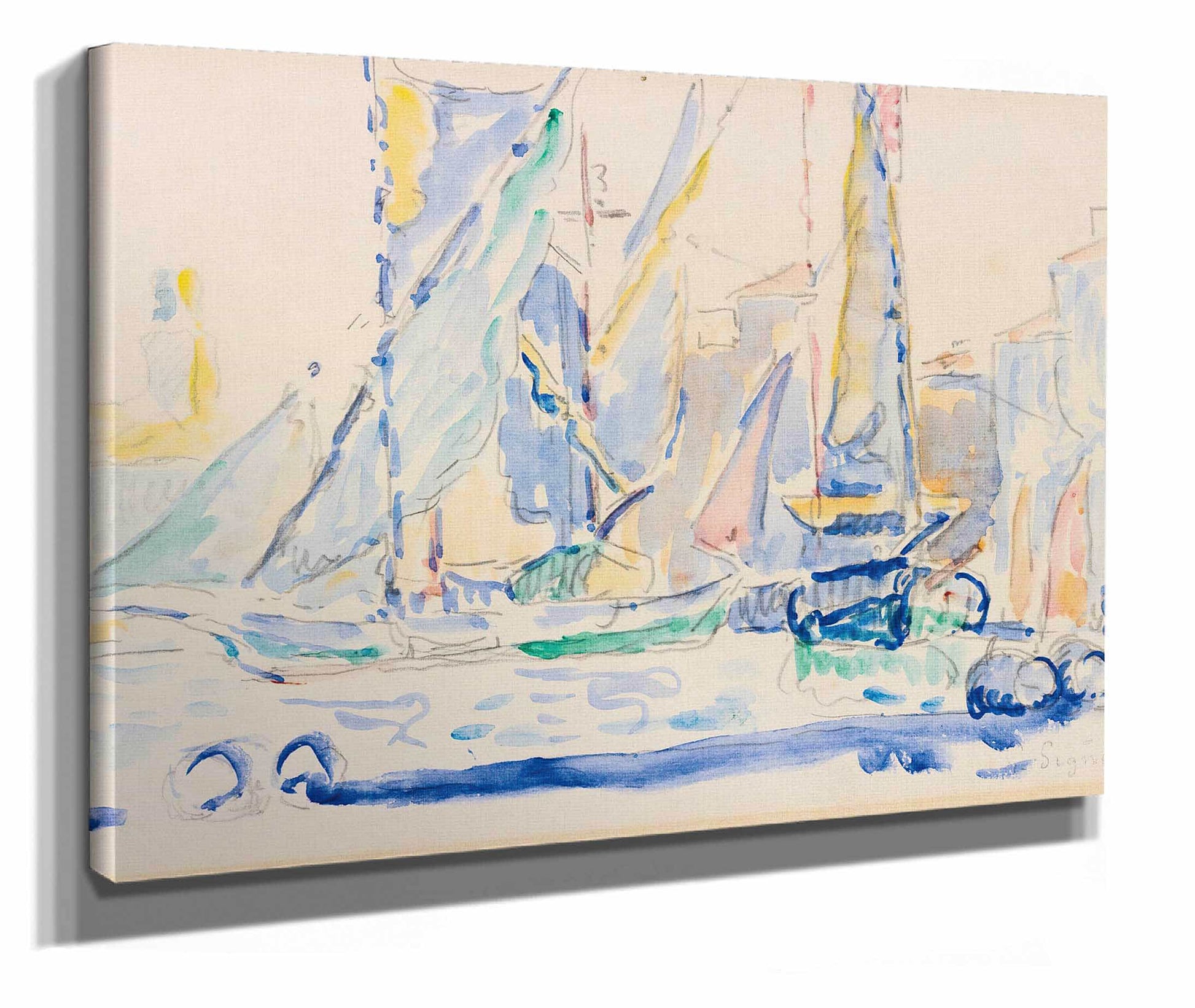 St Tropez Tartanes Au Port by Paul Signac