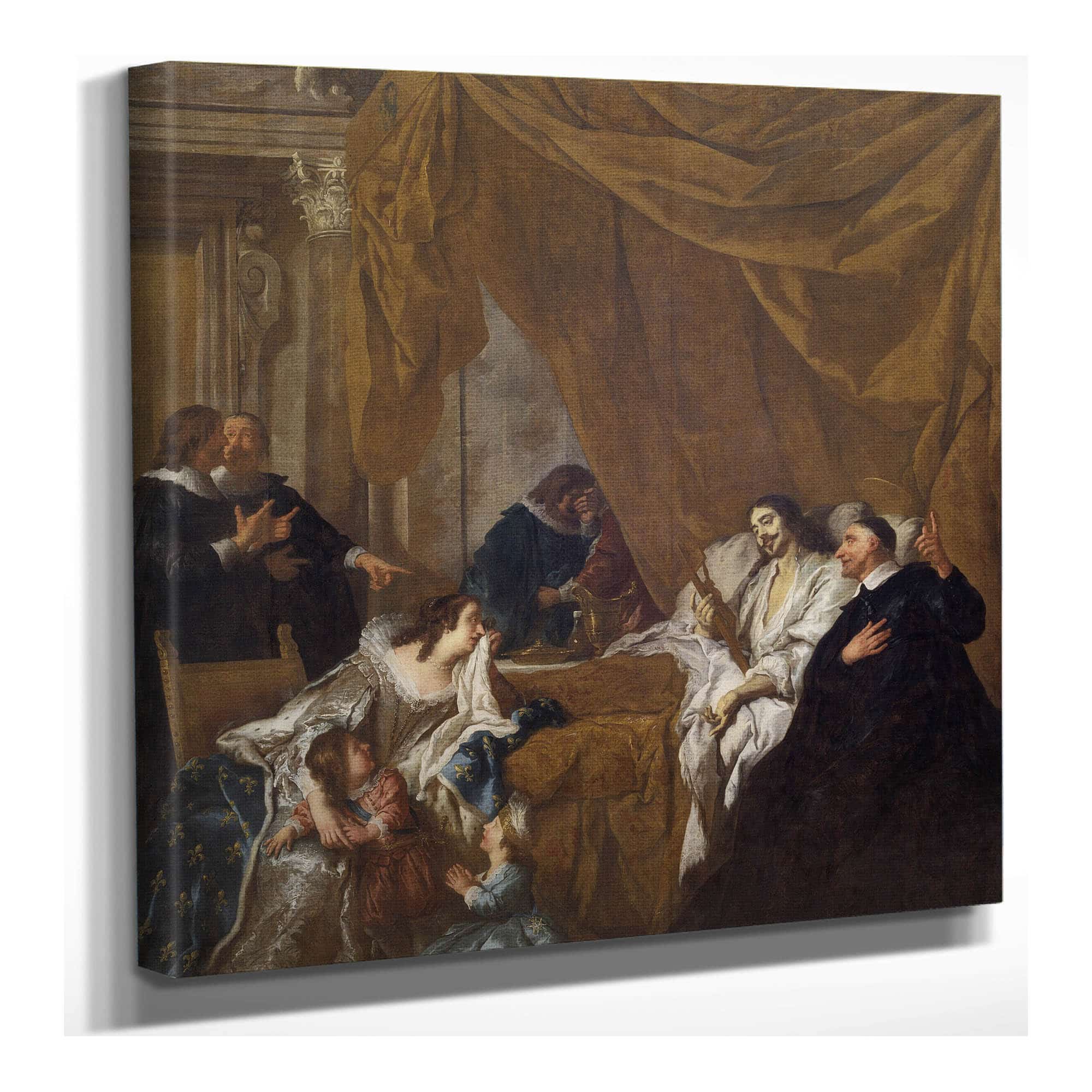 St Vincent De Paul At The Deathbed Of Louis Xiii  by Jean Francois De Troy